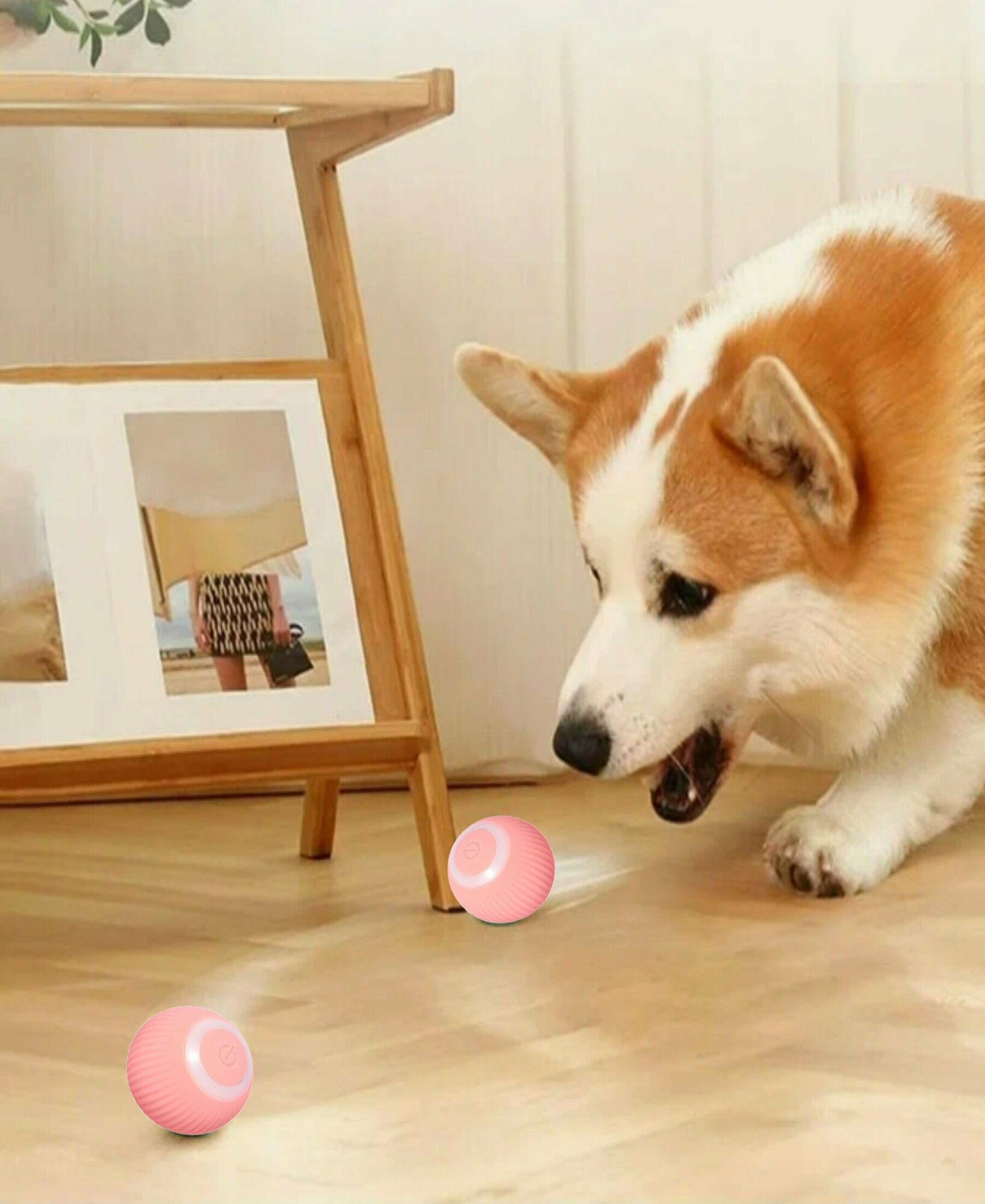 Интерактивная игрушка для кошек и собак, умный мячик цвет розовый - фотография № 9