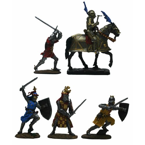 Западноевропейские средневековые рыцари и воины №1НВ (5 п1) набор оловянных солдатиков полуколлекционный покрас в картонной коробке средневековые рыцари