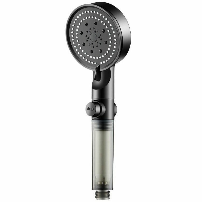 Лейка для душа черная с фильтром Shower Filter P5 Black, 5 режимов, стоп-кнопка