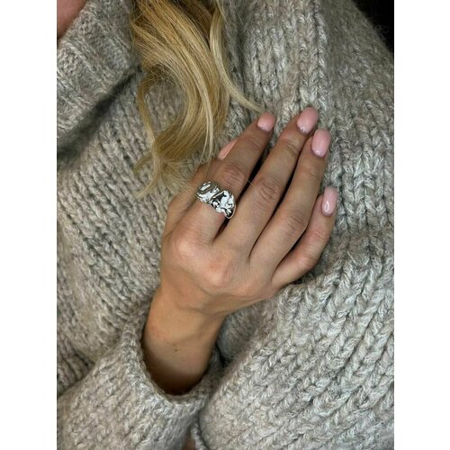 Кольцо, искусственный камень, безразмерное, серебряный женское кольцо вращающееся украшение подарок для девочек детское ювелирное изделие вращающийся рельеф для пальцев для девочек