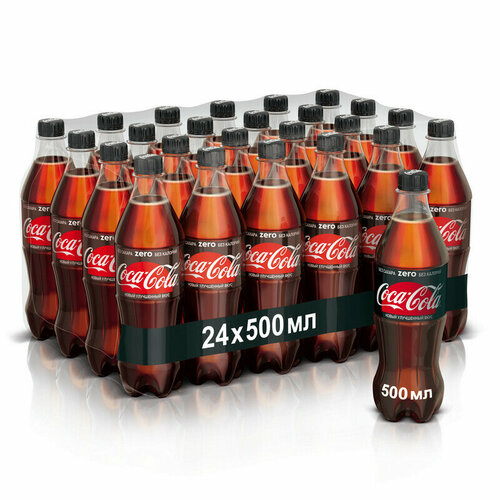 Кока Кола Зеро / Напиток газированный Coca - Сola Zero 0,5 литра (упаковка 24 штуки)