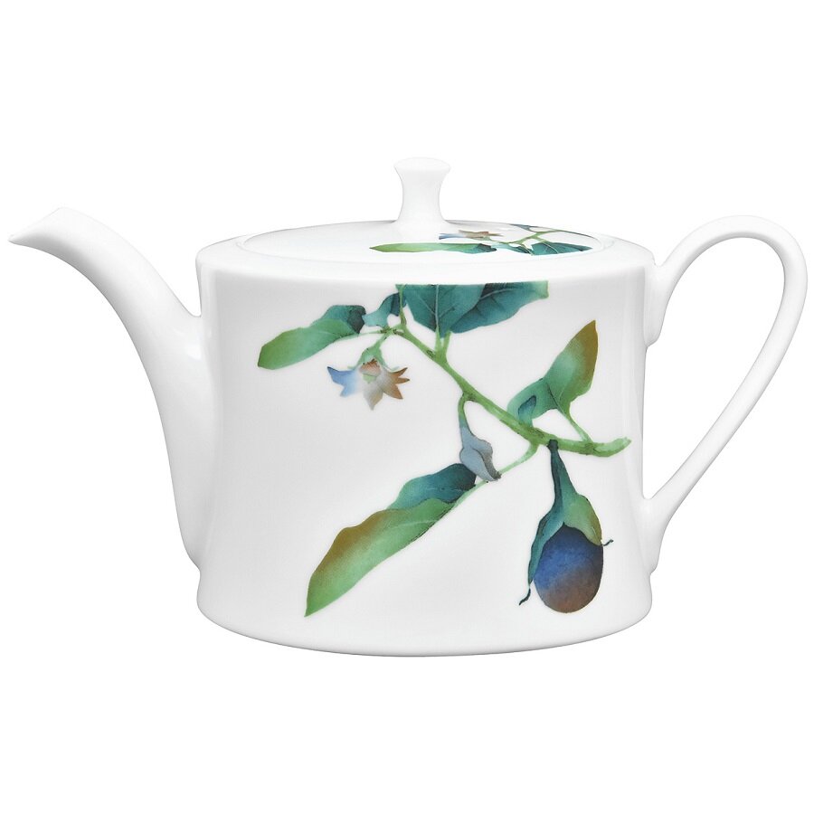 фото Чайник "Овощной букет. Баклажан" 1 л, материал фарфор, цвет декор + белый, Noritake, NOR1620-5L/Q001CD