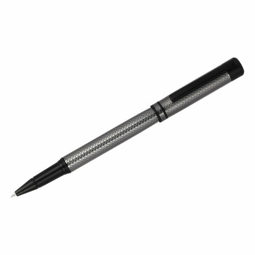 Ручка-роллер Delucci "Antica" синяя, 0.6мм, корпус графит/черный, подарочная упаковка