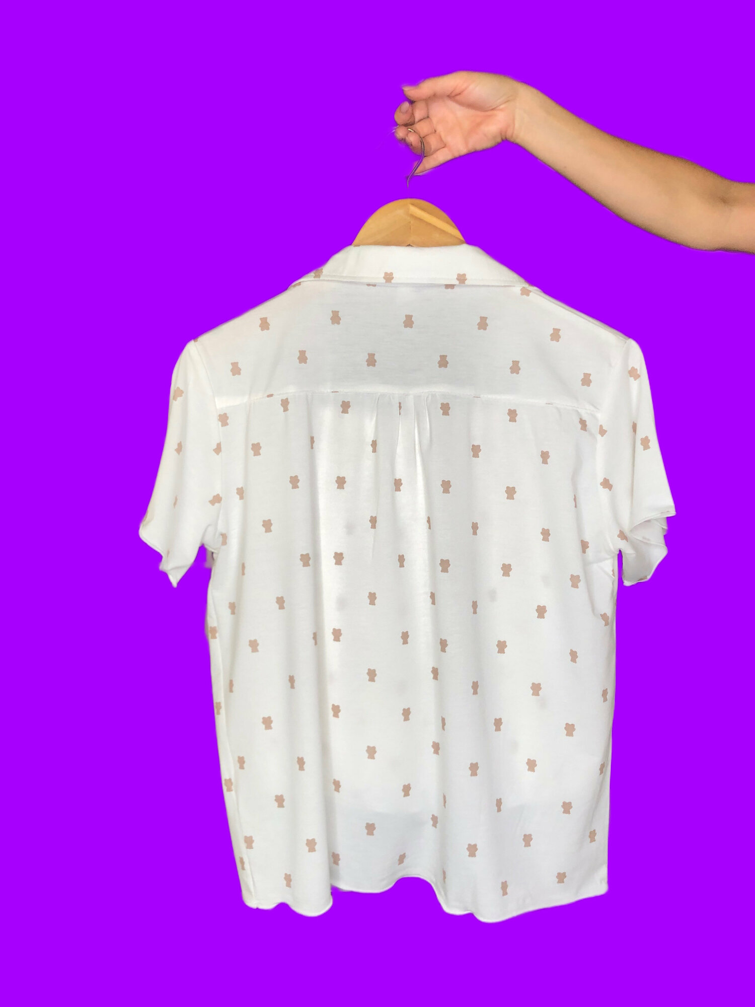 Пижама, рубашка с шортами, белый, хлопок L - фотография № 5