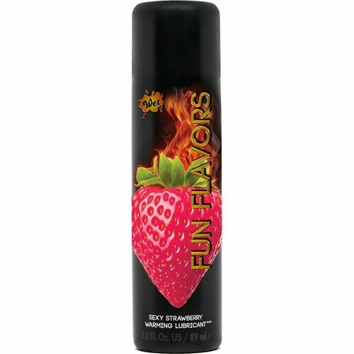 Съедобный согревающий лубрикант Клубника 4 в 1 WET Fun Flavored Sexy Strawberry 89 мл.