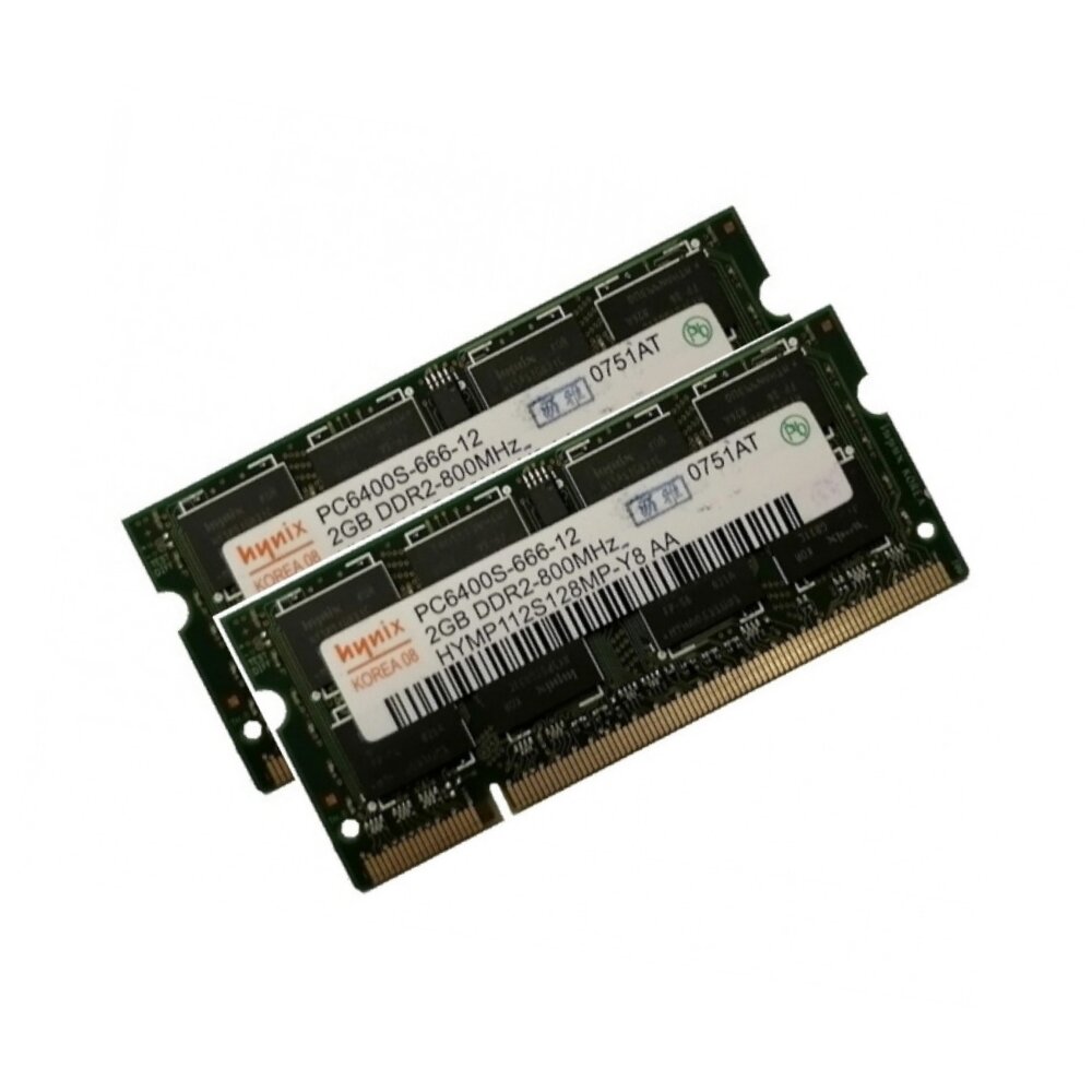 ОЗУ So-Dimm 4Gb PC2-6400, DDR2-800 Hynix HYMP112S128MP-Y8 (Kit 2x2Gb)