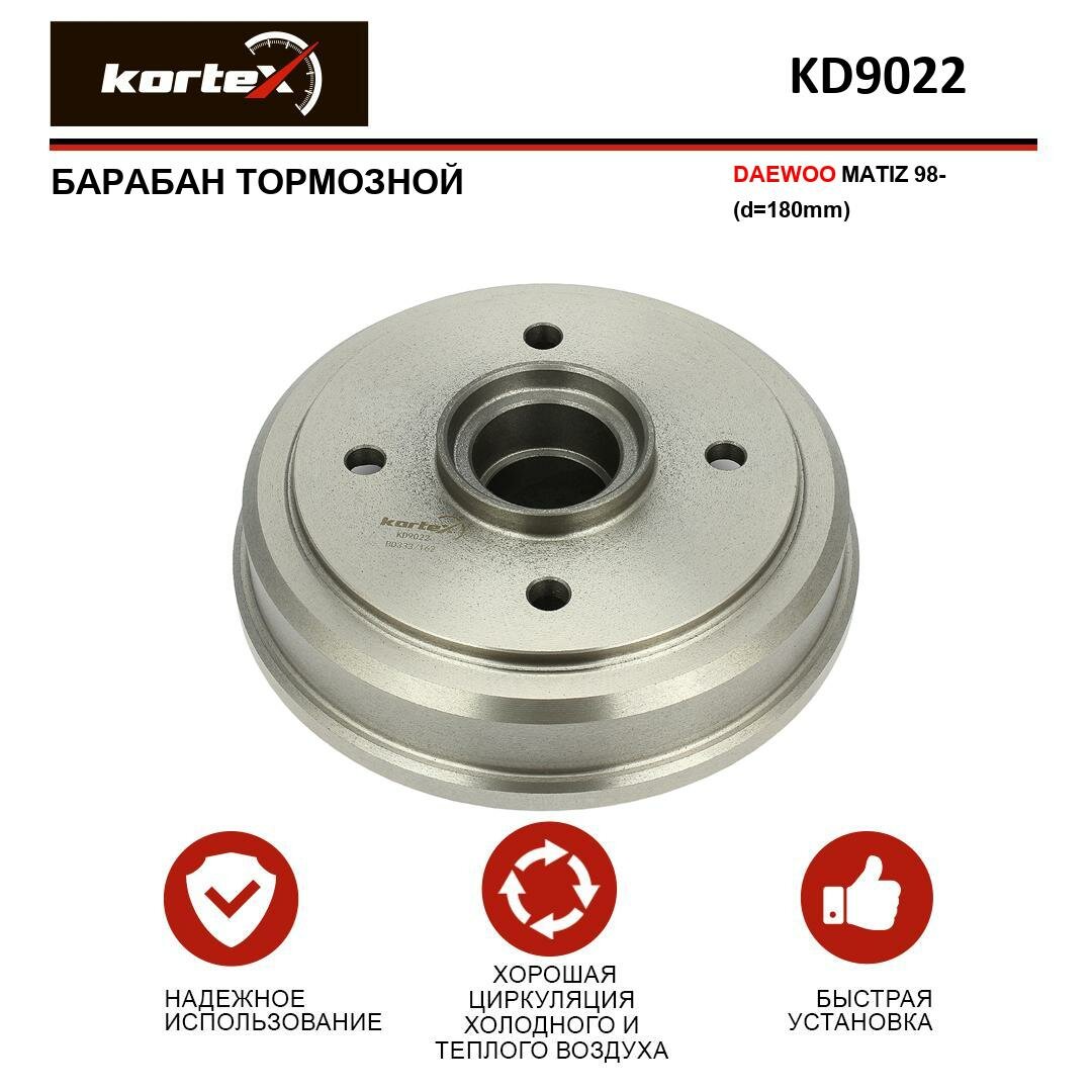 Тормозной барабан Kortex для Daewoo Matiz 98- OEM 96316636 DB4273 KD9022 R3022