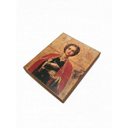 икона живописная пантелеимон 10х13 Икона Пантелеимон (Пантелеймон), под старину, 10х13 см