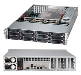 Шасси серверное Supermicro SuperChassis 2U 826BAC12-R1K23LPB/ HDD(12)LFF+opt. HDD(2)SFF/7xLP/2 x1200W/Backplane 12xSAS3/SATA3/NVMe4 (CSE-826BAC12-R1K23LPB)