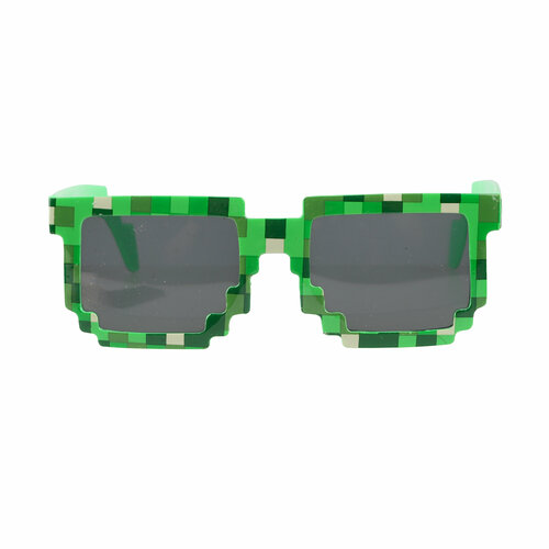 Карнавальные очки, Пиксели, Зеленый, 14,4*5 см, 1 шт.