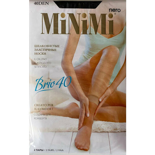 фото Женские носки minimi средние, капроновые, 40 den, 6 пар, размер onesize, черный