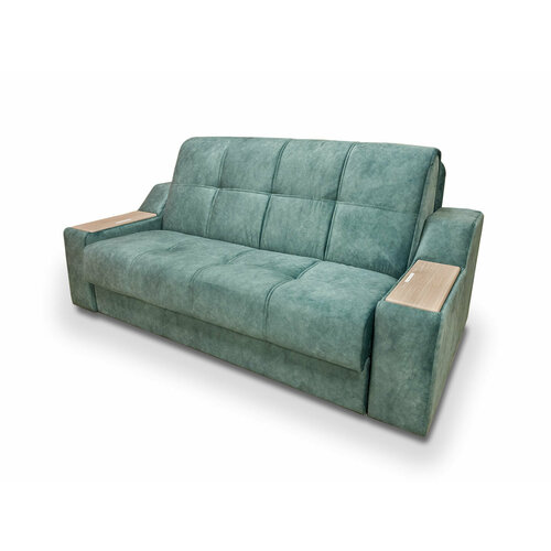 Диван Бостон аккордеон пружинный зеленый велюр ширина 204 см спальное место 160х198 см 75200₽
