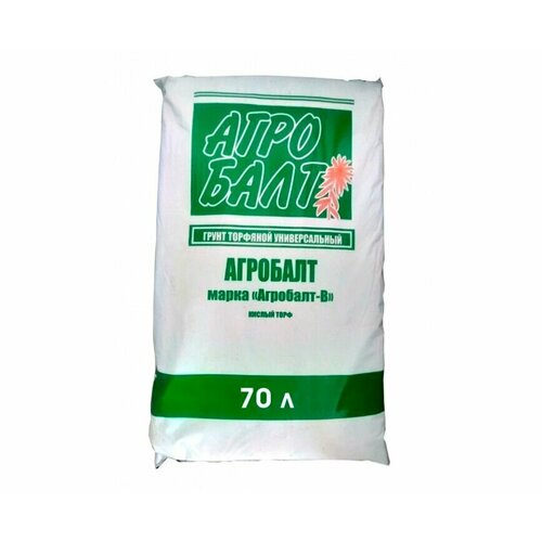Торф Агробалт-В, кислый, зеленый, 70 литров