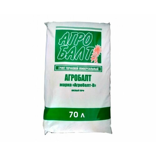 Торф Агробалт-В, кислый, зеленый, 70 литров