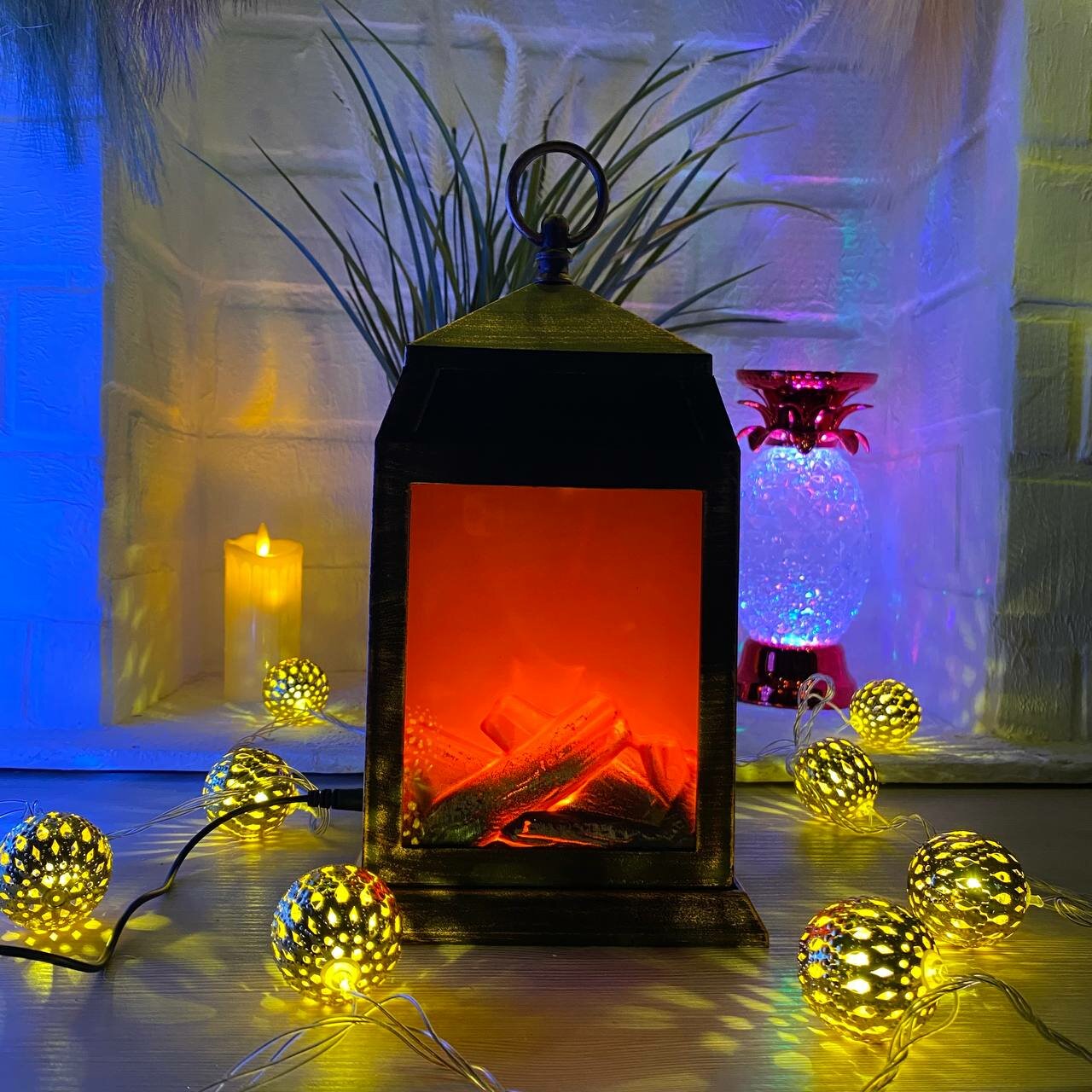 Электрокамин- светильник декоративный с эффектом огня, высотой 26 см - фотография № 5