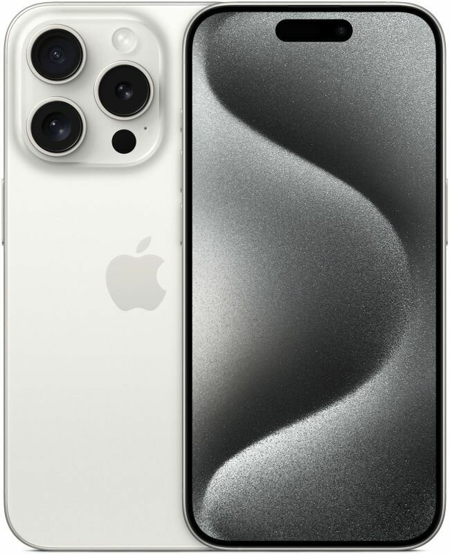 Смартфон Apple iPhone 15 Pro dual-SIM 128 ГБ, титановый белый