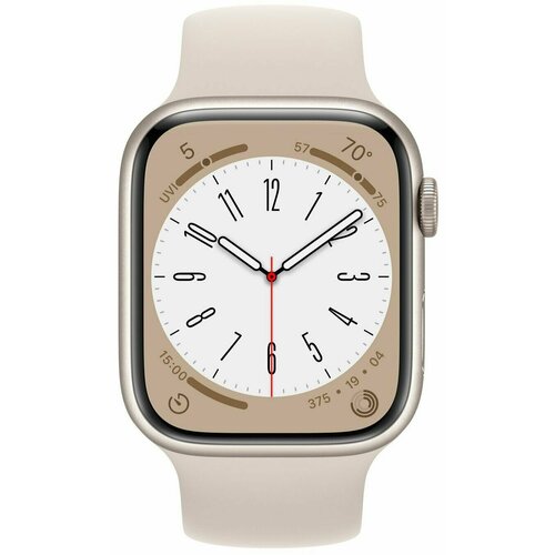 Умные часы Apple Watch Series 8 45 мм Aluminium Case GPS with sport band, сияющая звезда