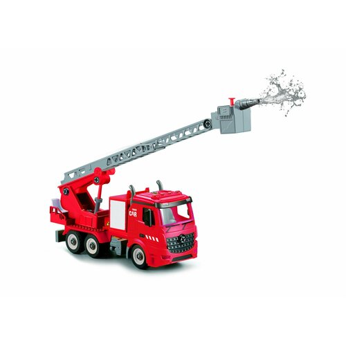 Пожарная машина-конструктор, фрикционная, свет, звук, вода, 1:12 Funky toys FT61114