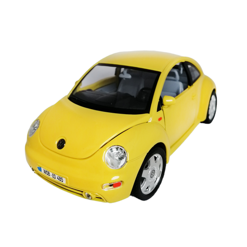 машинка металлическая play smart 1 45 volkswagen beetle 6525wc микс Volkswagen New Beetle 1:18 коллекционная металлическая модель автомобиля Bburago 18-12021 yellow