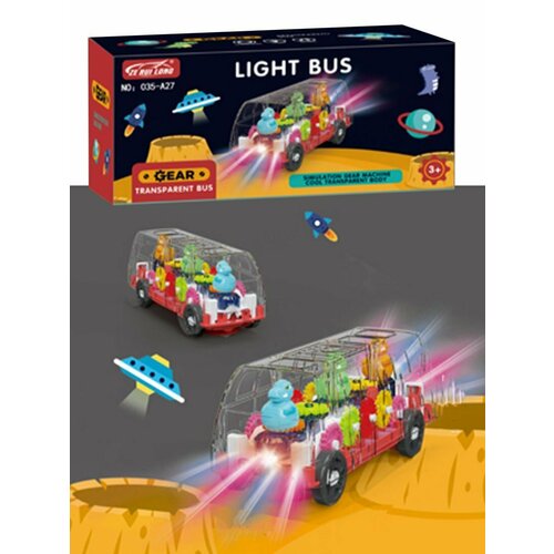 Автобус, свет, звук Shantou Gepai 035-A27 игровой набор стройка свет звук в комплекте деталей предметов 42шт в том числе транспорт 3шт элементы питания аа 3шт не входят коробка