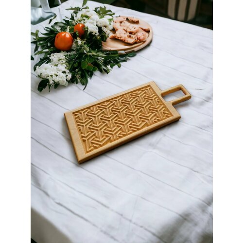 Доска разделочная сервировочная для стейка из массива лиственницы (35х13,5 см)