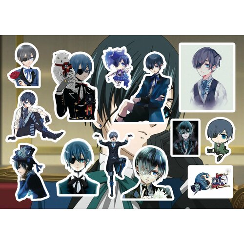 Наклейки-Стикеры Темный дворецкий Сиэль Фантомхайв Сиэль 13 шт.