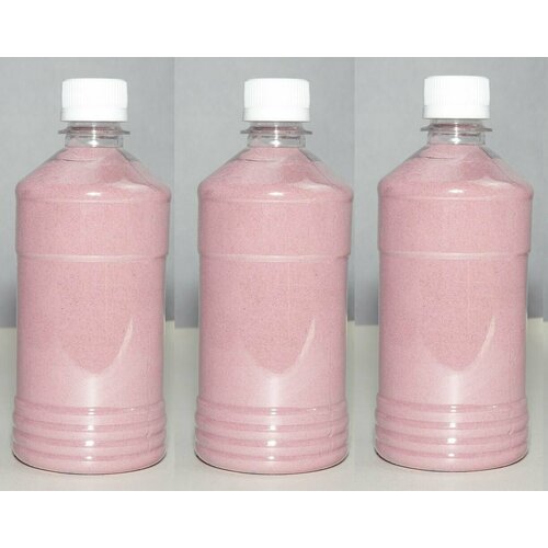 Розовый кварцевый песок 2400 г (3шт по 800г) для творчества, декора, рисования и светового стола, флорариума (фр. 0,1-0,3)