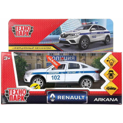 Машина Renault Arkana Полиция 12 см металлическая свет