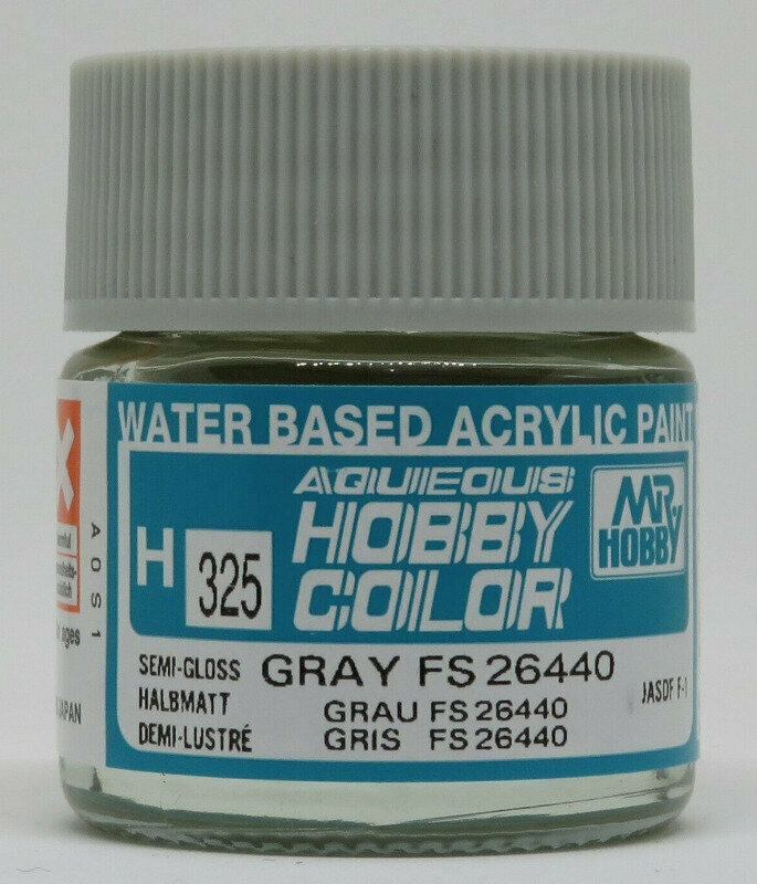 фото MR.HOBBY Краска акриловая на водной основе полуматовая H 325 Серый, FS26440 (GRAY FS26440), 10мл