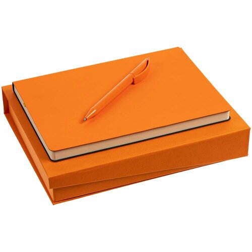 Набор Flex Shall Simple, оранжевый, 23х18,5х4 см, искусственная кожа; покрытие софт-тач; пластик; переплетный картон набор flex shall simple оранжевый