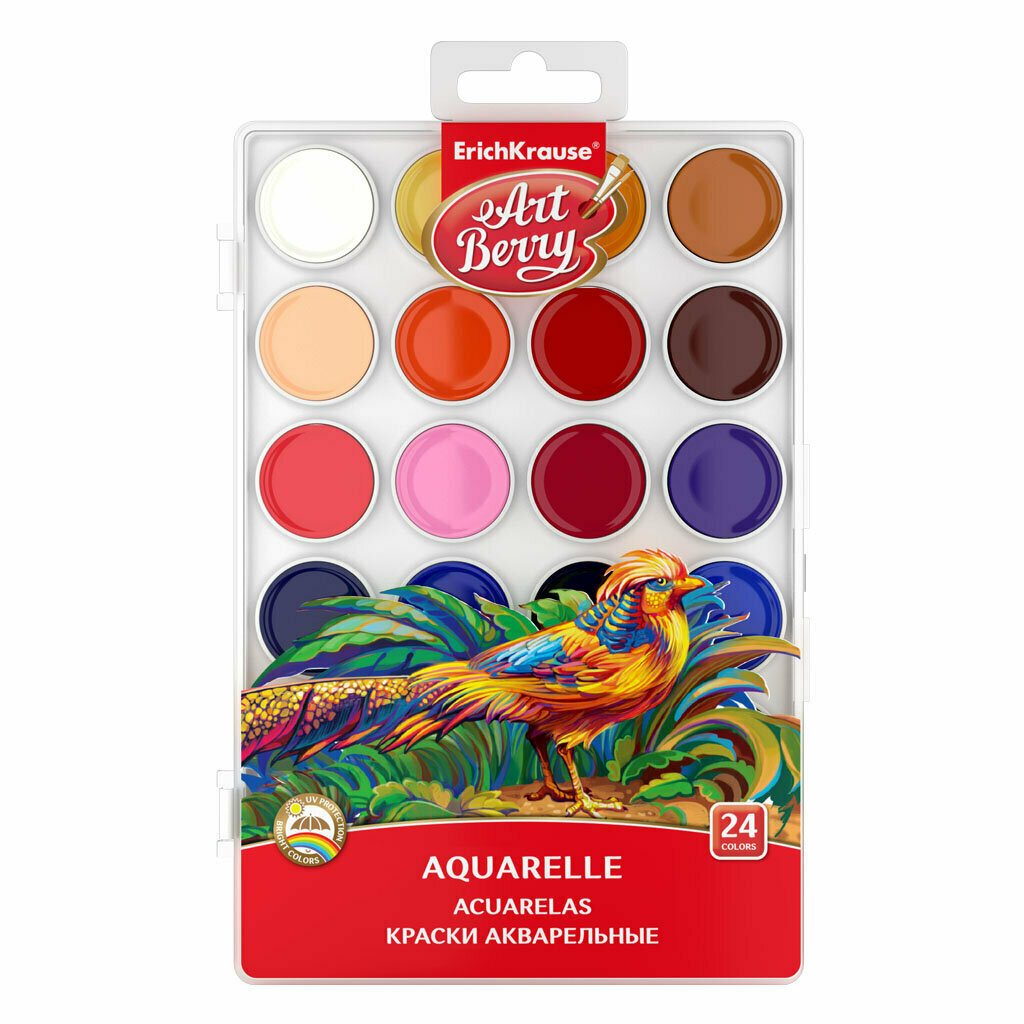 фото Краски акварельные ArtBerry с УФ защитой яркости 24 цвета