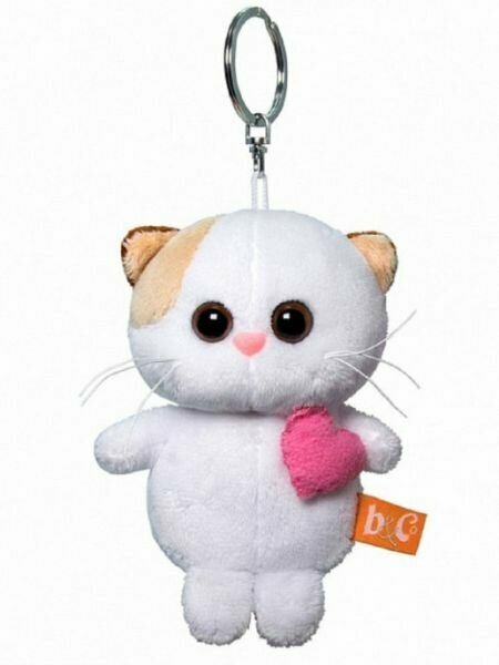 Мягкая игрушка Budi Basa Брелок Кошечка Ли Ли с розовым сердцем 12 см, ABB-014