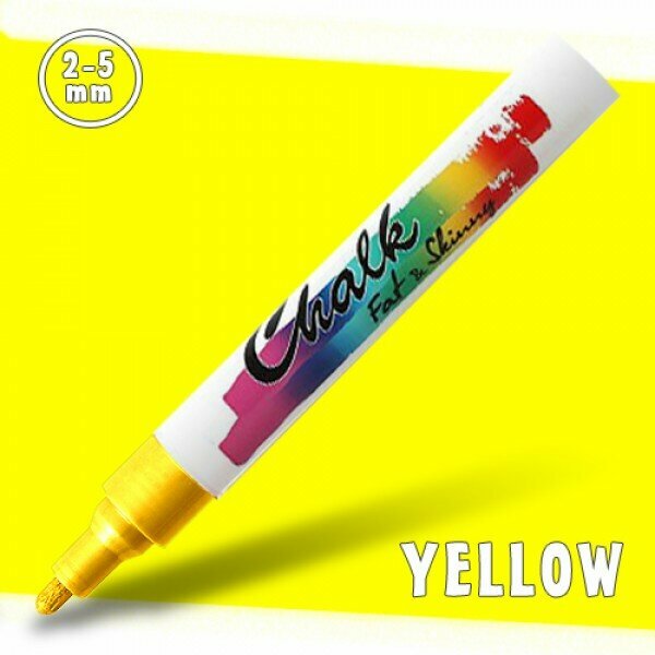 фото Маркер меловой Fat&Skinny Chalk 2-5 мм Желтый (Yellow)