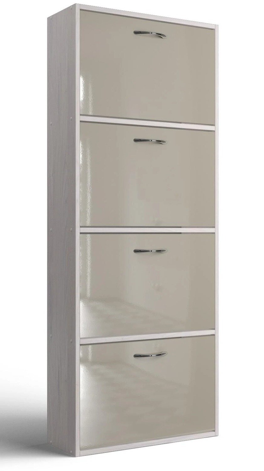 фото Обувница Комфорт Дженни 9 Корпус ЛДСП дуб сонома светлая/Фасад МДФ капучино глянец