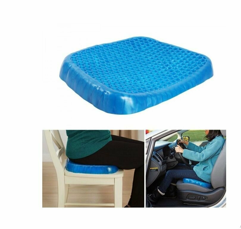 фото Гелевая силиконовая ортопедическая подушка на сиденье стула