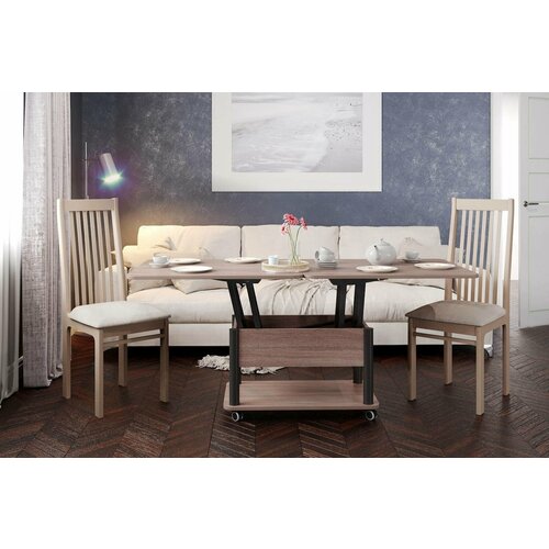 Журнальный стол-трансформер Форвард-мебель Дебют 3/Шимо темный, ножки чёрные