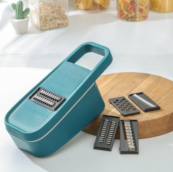 фото Тёрка с контейнером Waldo, цвет синий