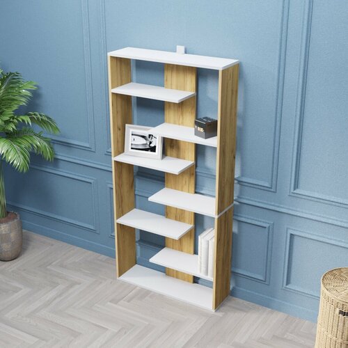 Стеллаж модульный Velardy, Werdena Pro, 160x9x22см, Белый+ДубКрафтЗолотой