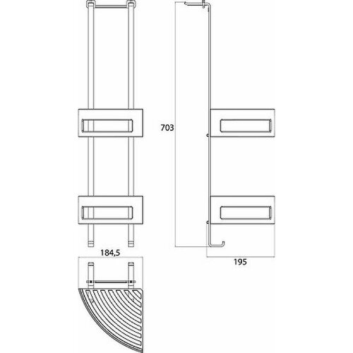 Полка корзина Emco System2 3545 001 26 угловая, хром