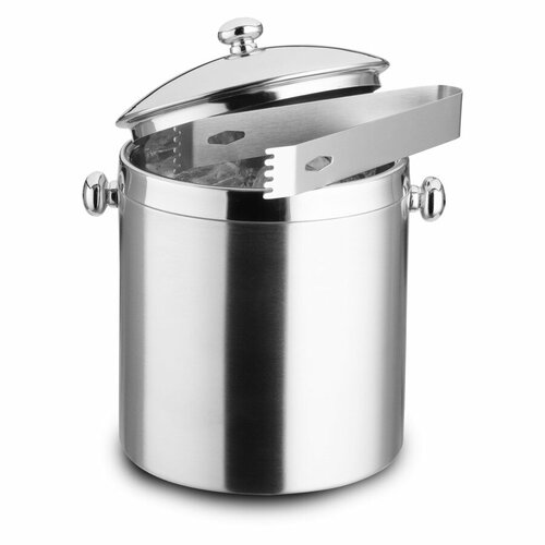 Ведро для льда Weis с двойными стенками с крышкой и щипцами 1 л 12х15х16 см сталь нержавеющая пк 9230₽