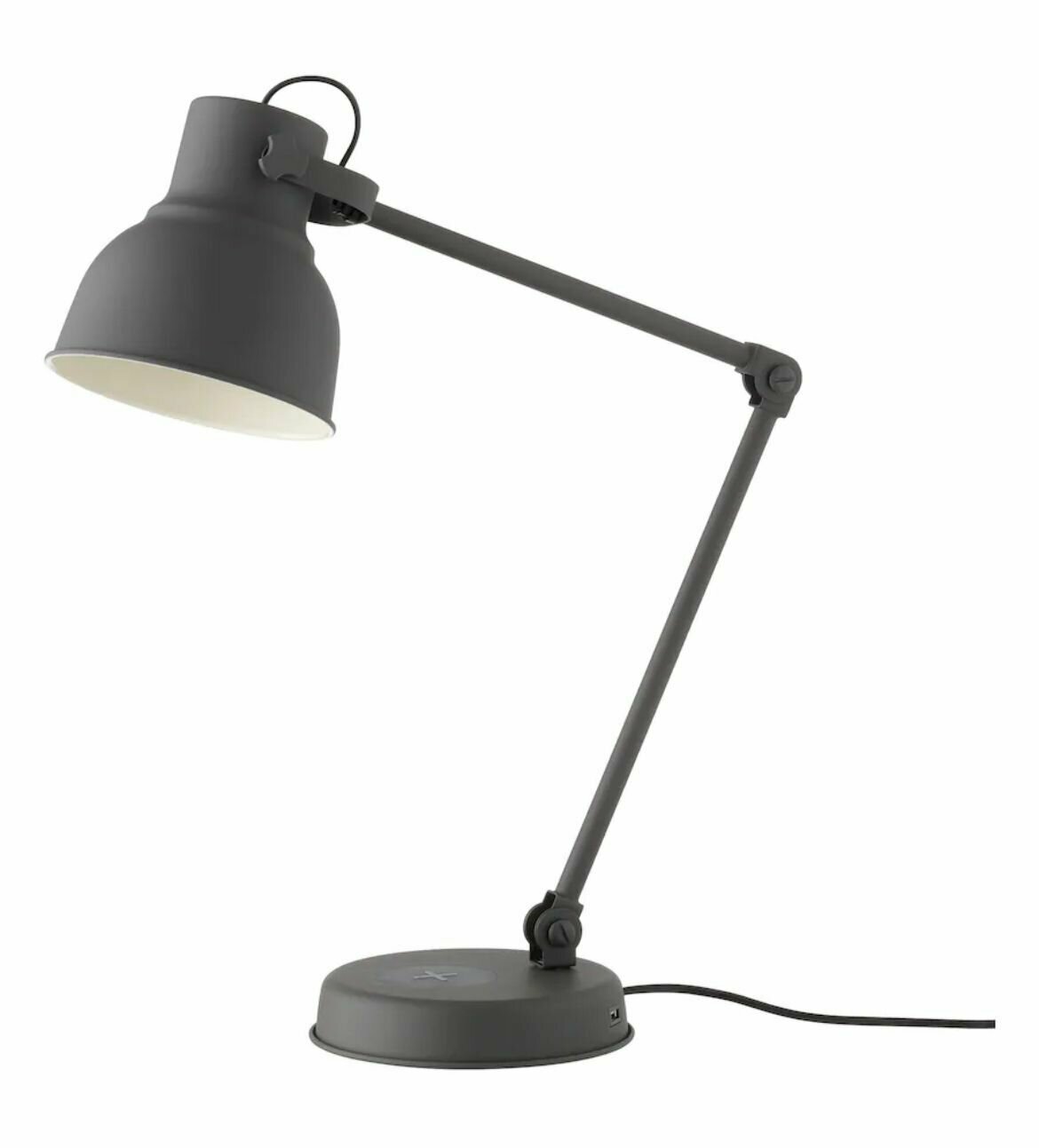 HEKTAR Рабочая лампа IKEA с бесконтактной зарядкой для телефона, темно-серая