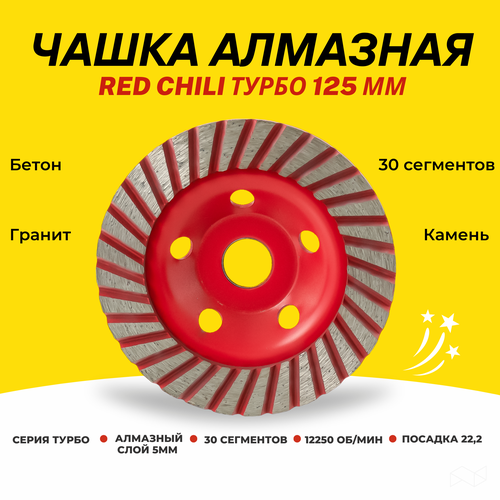 чашка алмазная red chili 230мм сегмент Чашка алмазная RED CHILI 125мм турбо