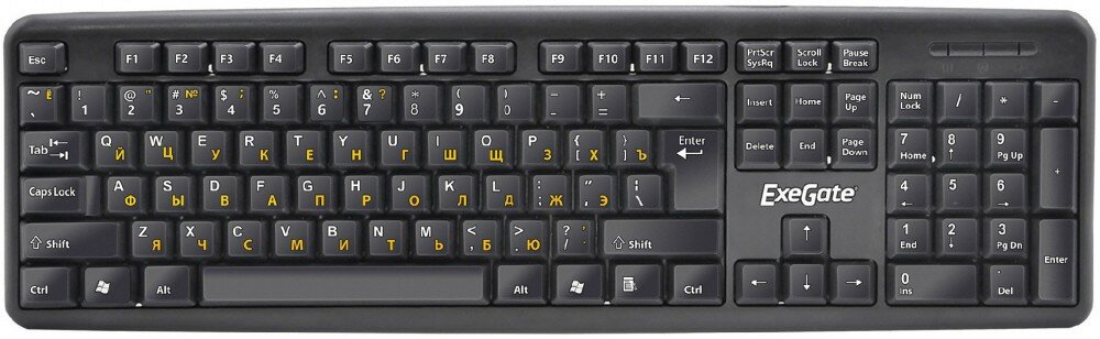 Клавиатура проводная Exegate USB черный - фото №1