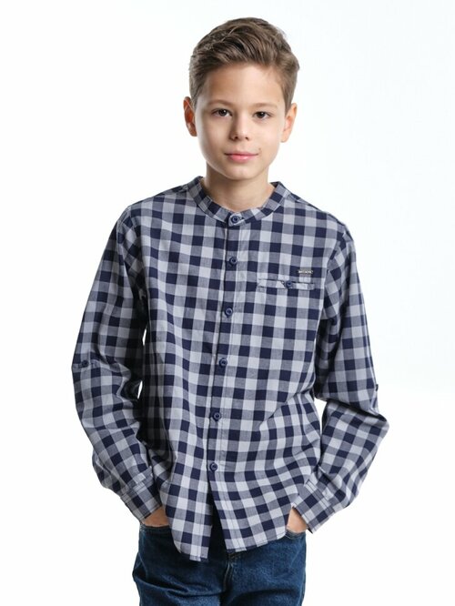 Рубашка Mini Maxi, размер 122, серый, синий
