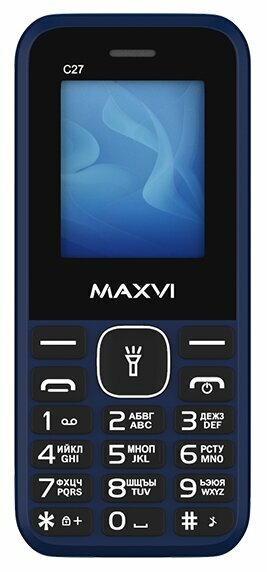 Сотовый телефон Maxvi C27 177" 13 Мп microSD 2 sim FM фонарик 600 мАч синий