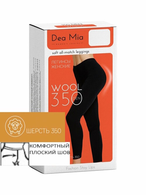 Легинсы  DEA MIA Wool, 350 den, размер 4, черный
