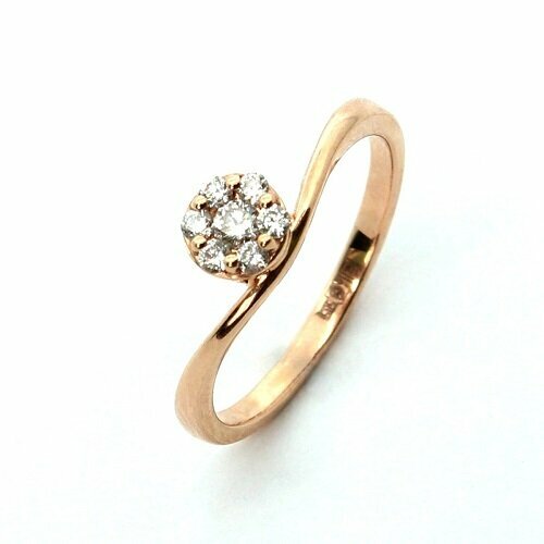 фото Кольцо diamond prime, красное золото, 585 проба, бриллиант, размер 16