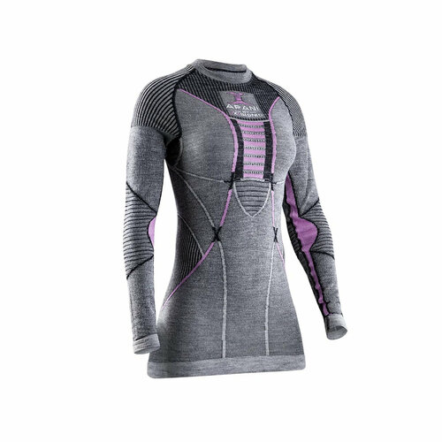 фото Термобелье лонгслив x-bionic apani® 4.0 merino shirt round neck lg sl wmn, шерсть, влагоотводящий материал, размер m, серый