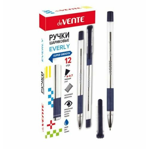 Ручка шариковая deVente Everly набор 12 штук, синяя 0.7 мм, масляная основа
