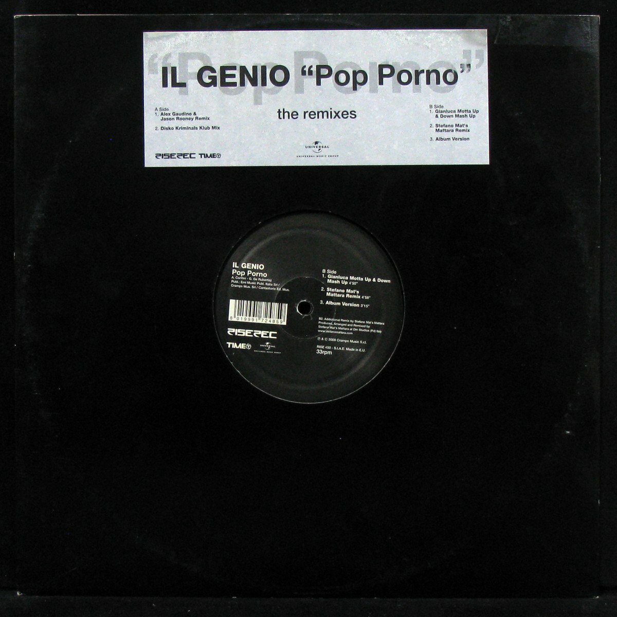 Виниловая пластинка Rise Il Genio – Pop Porno (The Remixes)
